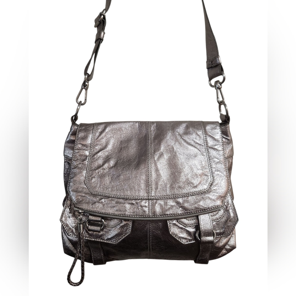 The Sak Metallic Silver Crossbody Bag
